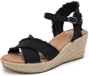 Luoika Women's Wide Width Flat Slides Sandals, Strapy Slide Sandal Slip on Dressy Summer Shoes for Women.
