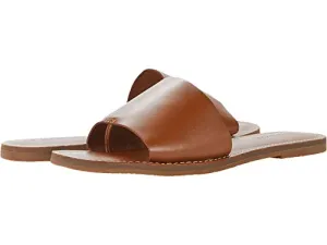 Madewell The Boardwalk Post Slide Sandal in Leather English Saddle 9.5 M