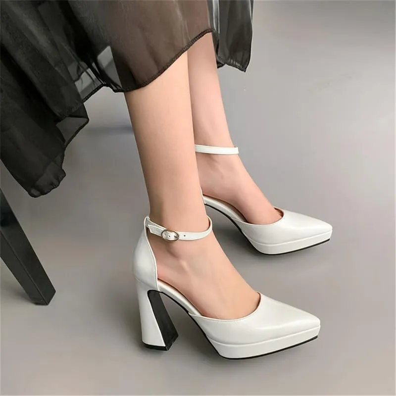 Mary Jane Heels for Women Bow Lolita Platform High Heels Kawaii Shoes Dress Round Toe Pumps