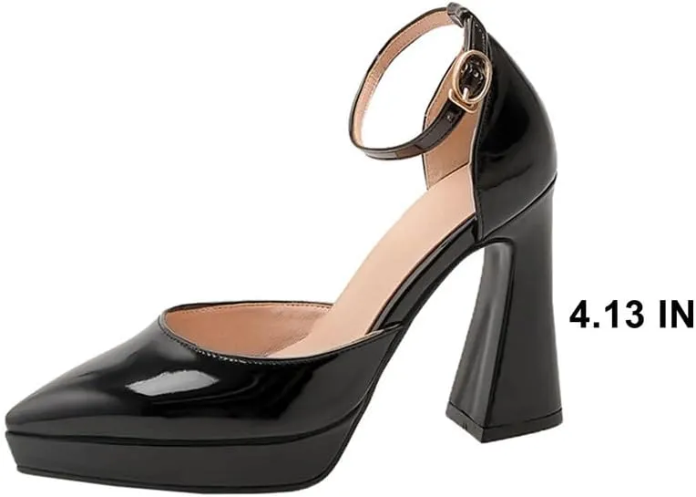 Mary Jane Heels for Women Bow Lolita Platform High Heels Kawaii Shoes Dress Round Toe Pumps