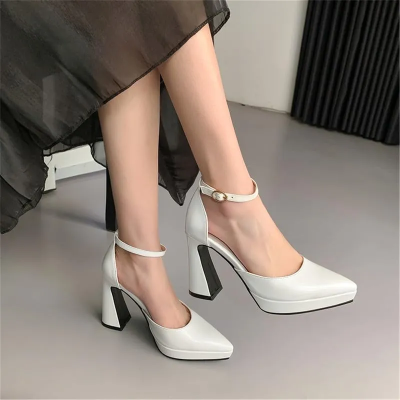 Mary Jane Heels for Women Bow Lolita Platform High Heels Kawaii Shoes Dress Round Toe Pumps