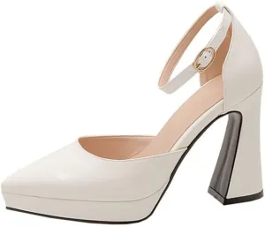 Mary Jane Heels for Women Bow Lolita Platform High Heels Kawaii Shoes Dress Round Toe Pumps