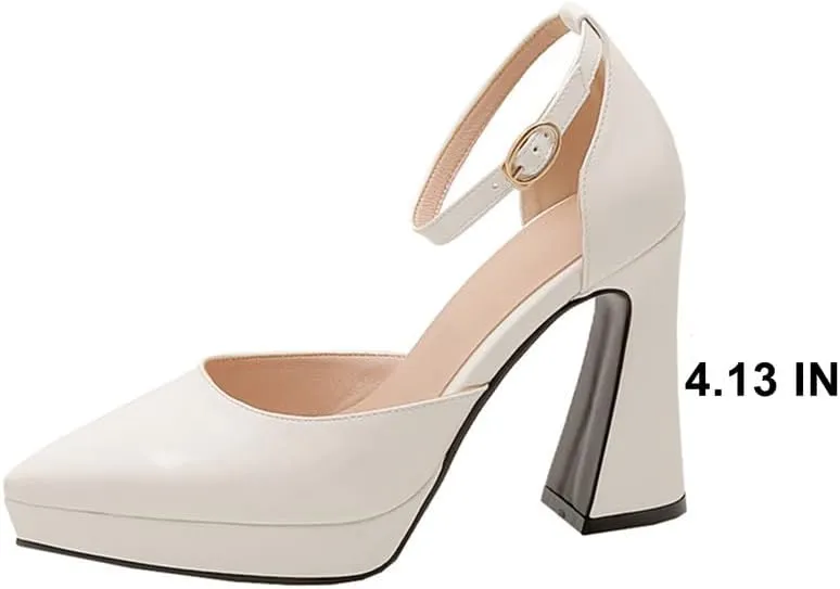 Mary Jane Heels for Women Bow Lolita Platform High Heels Kawaii Shoes Dress Round Toe Pumps