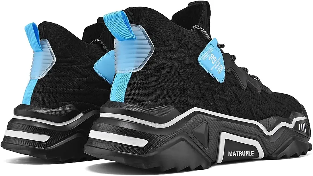 MATRUPLE Mens Fashion Sneakers High Top Casual Shoes Athletic Walking Mesh Comfortable Sports Shoe