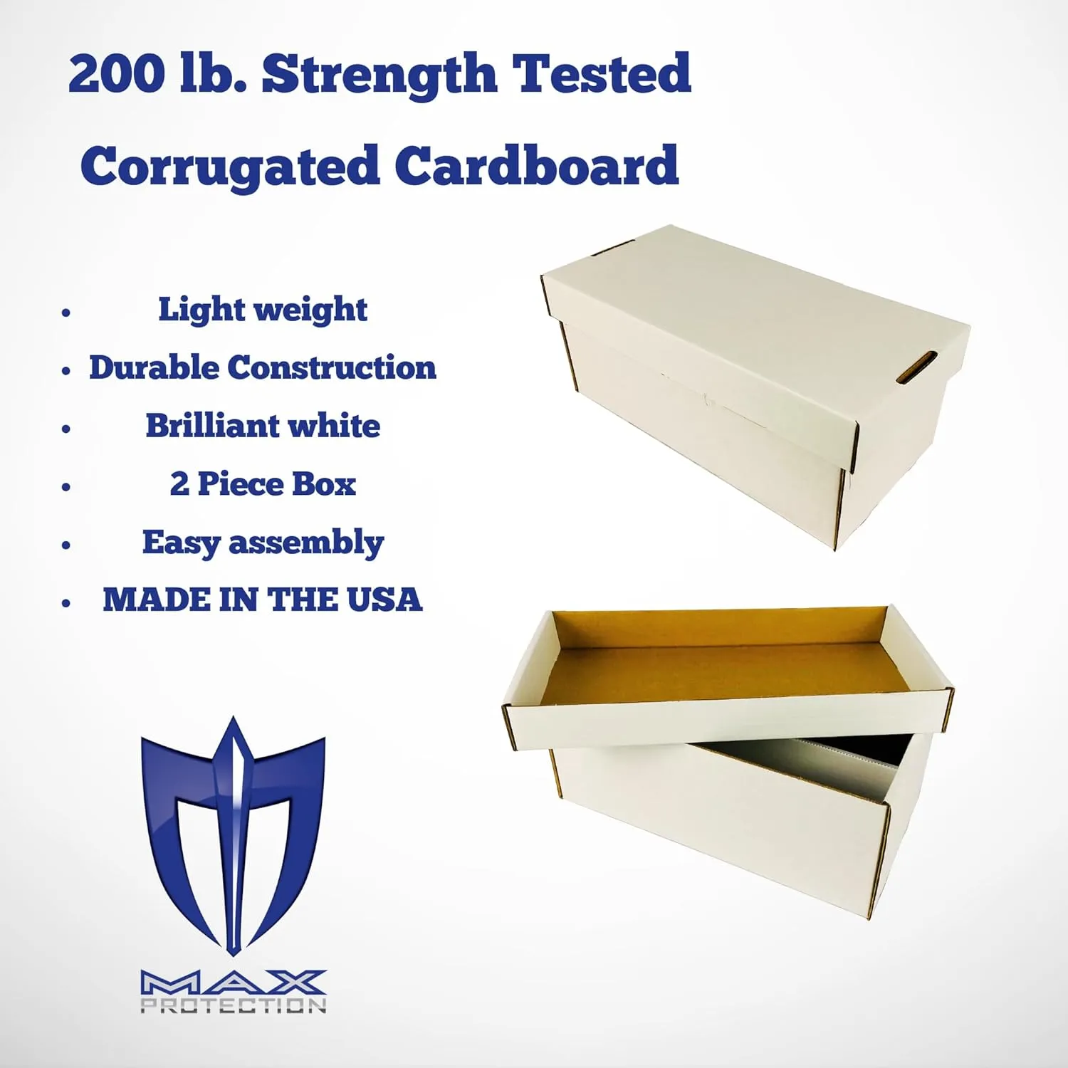 Max Protection 2 Row Shoe Graded Trading Card Storage Box - Durable Cardboard Cards Storage Boxes Ideal for Trading, Baseball and Sports Card Collection (10 Pack)