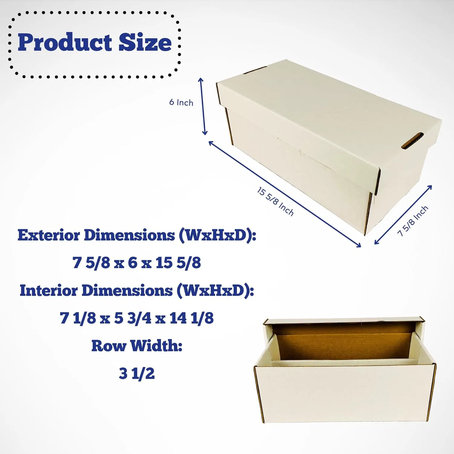 Max Protection 2 Row Shoe Graded Trading Card Storage Box - Durable Cardboard Cards Storage Boxes Ideal for Trading, Baseball and Sports Card Collection (10 Pack)