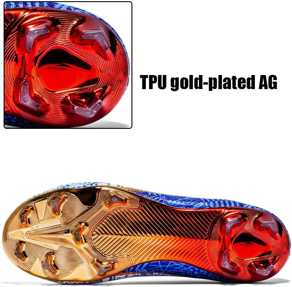 Men's Cleats Firm Ground Soccer Shoes Athletic Lightweight Running Outdoor Turf Comfortable Training Football Shoes