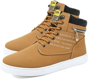 Men's Fashion Sneakers High-top Canvas Shoes, Skateboard Shoes Comfortable Casual Walking Shoes