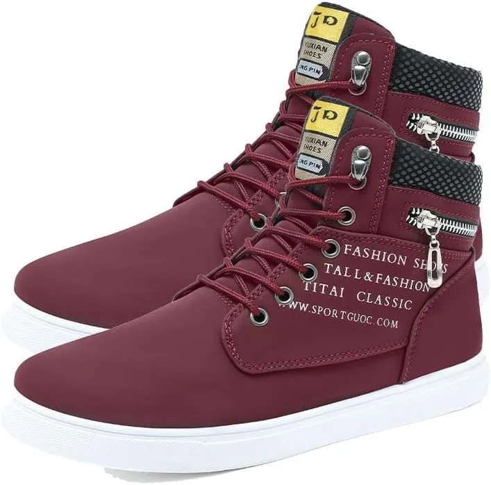 Men's Fashion Sneakers High-top Canvas Shoes, Skateboard Shoes Comfortable Casual Walking Shoes