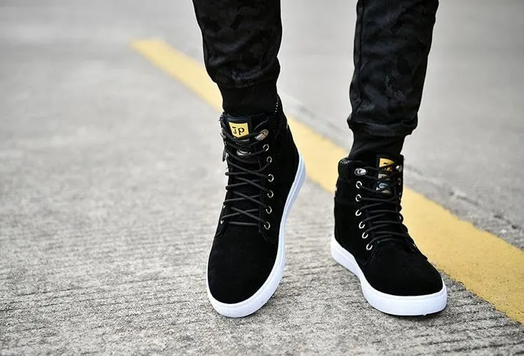 Men's Fashion Sneakers High-top Canvas Shoes, Skateboard Shoes Comfortable Casual Walking Shoes