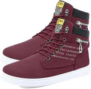 Men's Fashion Sneakers High-top Canvas Shoes, Skateboard Shoes Comfortable Casual Walking Shoes