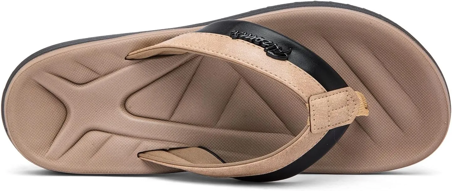 Men's Flip Flop with Arch Support Comfort Beach Thong Sandals Lightweight Non Slip Sole Durable Walking Summer Orthotic Slipppers Indoor and Outdoor