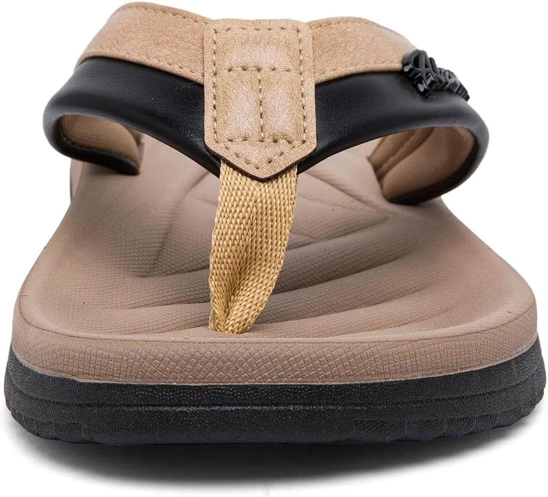 Men's Flip Flop with Arch Support Comfort Beach Thong Sandals Lightweight Non Slip Sole Durable Walking Summer Orthotic Slipppers Indoor and Outdoor