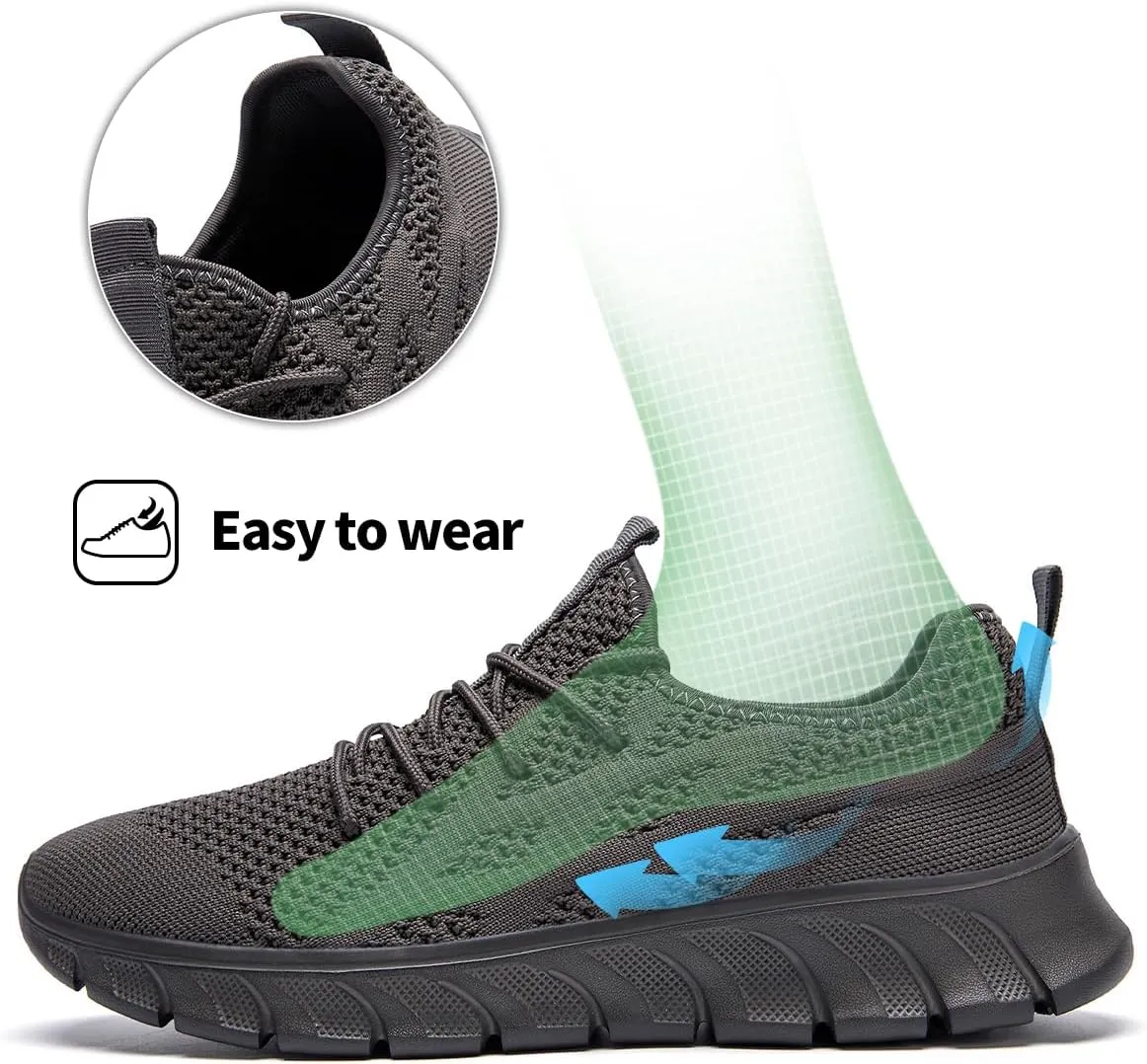 Men's Non-Slip Lightweight Running Shoes Comfortable Walking Shoe Mens Fashion Workout Gym Sneakers for Casual