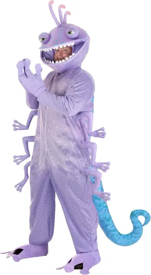 Mens Plus Size Disney & Pixar Monsters Inc Randall Costume | Halloween Outfit with Jumpsuit, Mask, Gloves, Shoe Covers