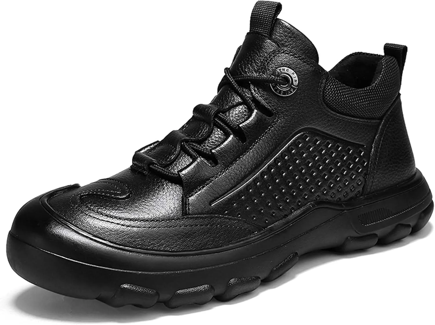 Men's Walking Shoes Outdoor Non-slip Climbing Shoes Cowhide Waterproof Cross-country Travel Shoes Fashion Lace-up Casual Sneakers Classic Business Office Shoes