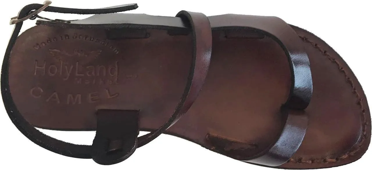 Men/Women Biblical Jesus Leather Sandals/Slides From Jerusalem (Mary Magdalene Style I)