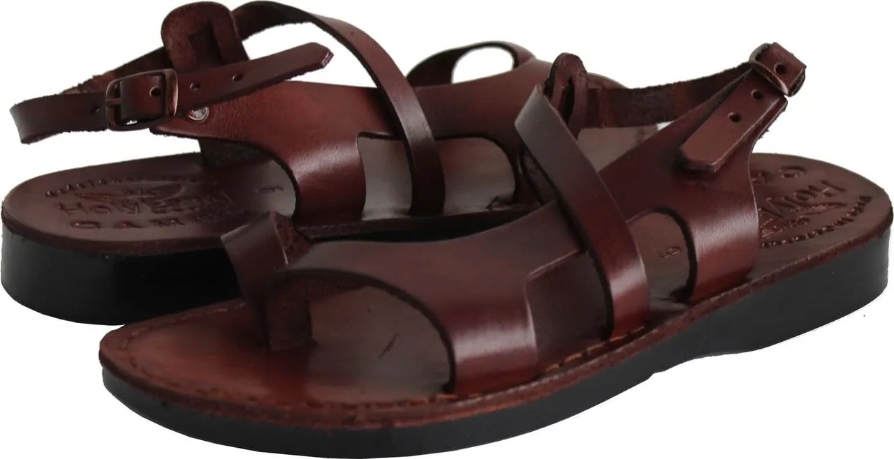 Men/Women Biblical Jesus Leather Sandals/Slides From Jerusalem (Mary Magdalene Style I)