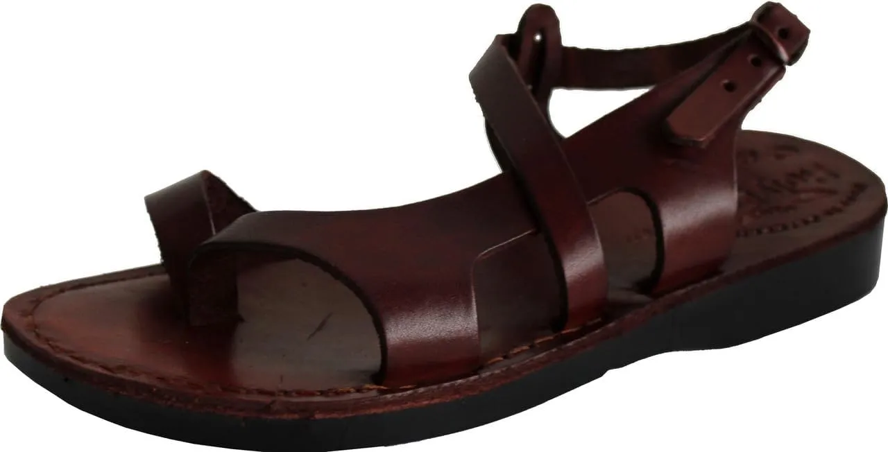 Men/Women Biblical Jesus Leather Sandals/Slides From Jerusalem (Mary Magdalene Style I)