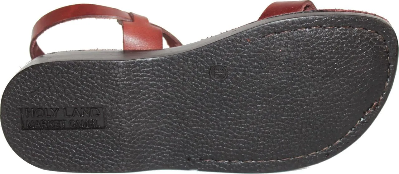 Men/Women Biblical Jesus Leather Sandals/Slides From Jerusalem (Mary Magdalene Style I)