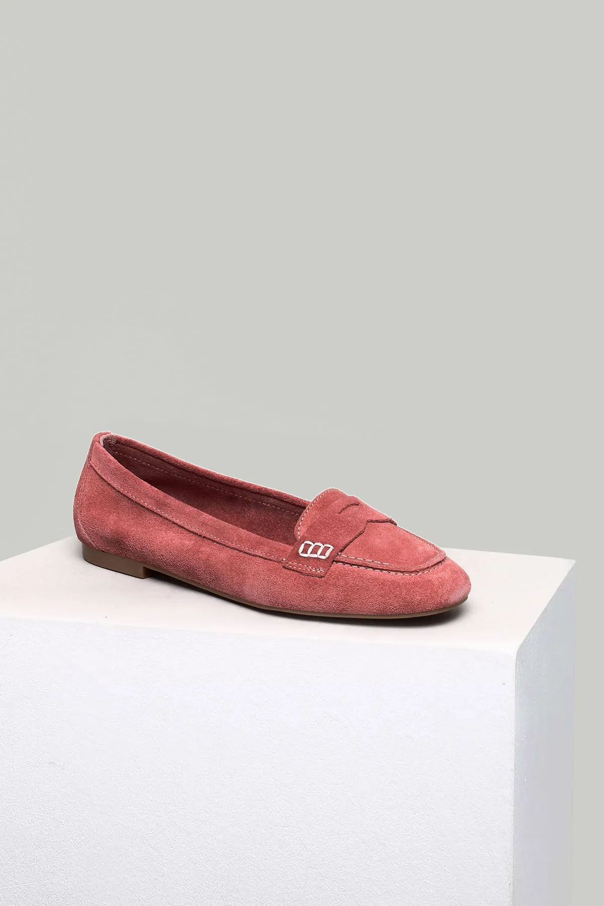 Mercan Süet Kadın Deri Loafer