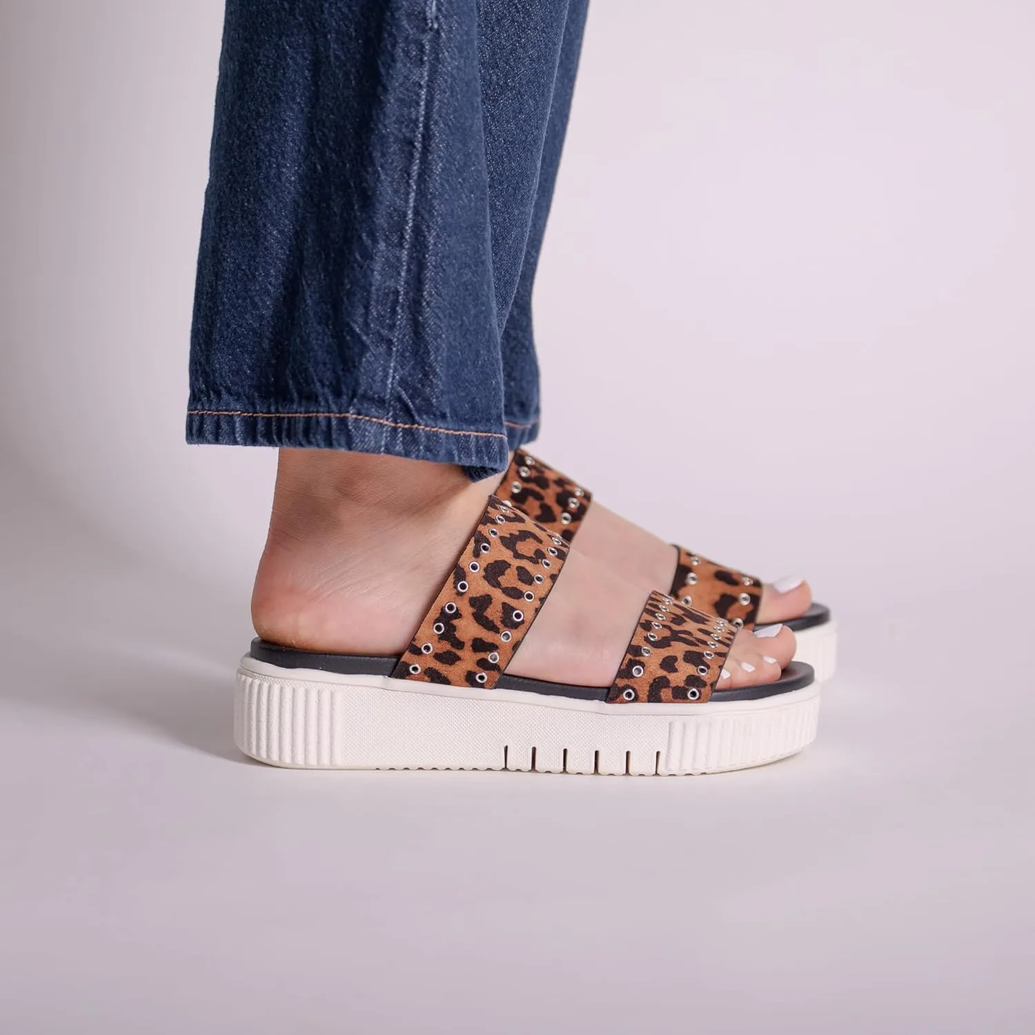 MIA Shoes Lexi Women's Platform Slide Sandals, Sneaker-Bottom