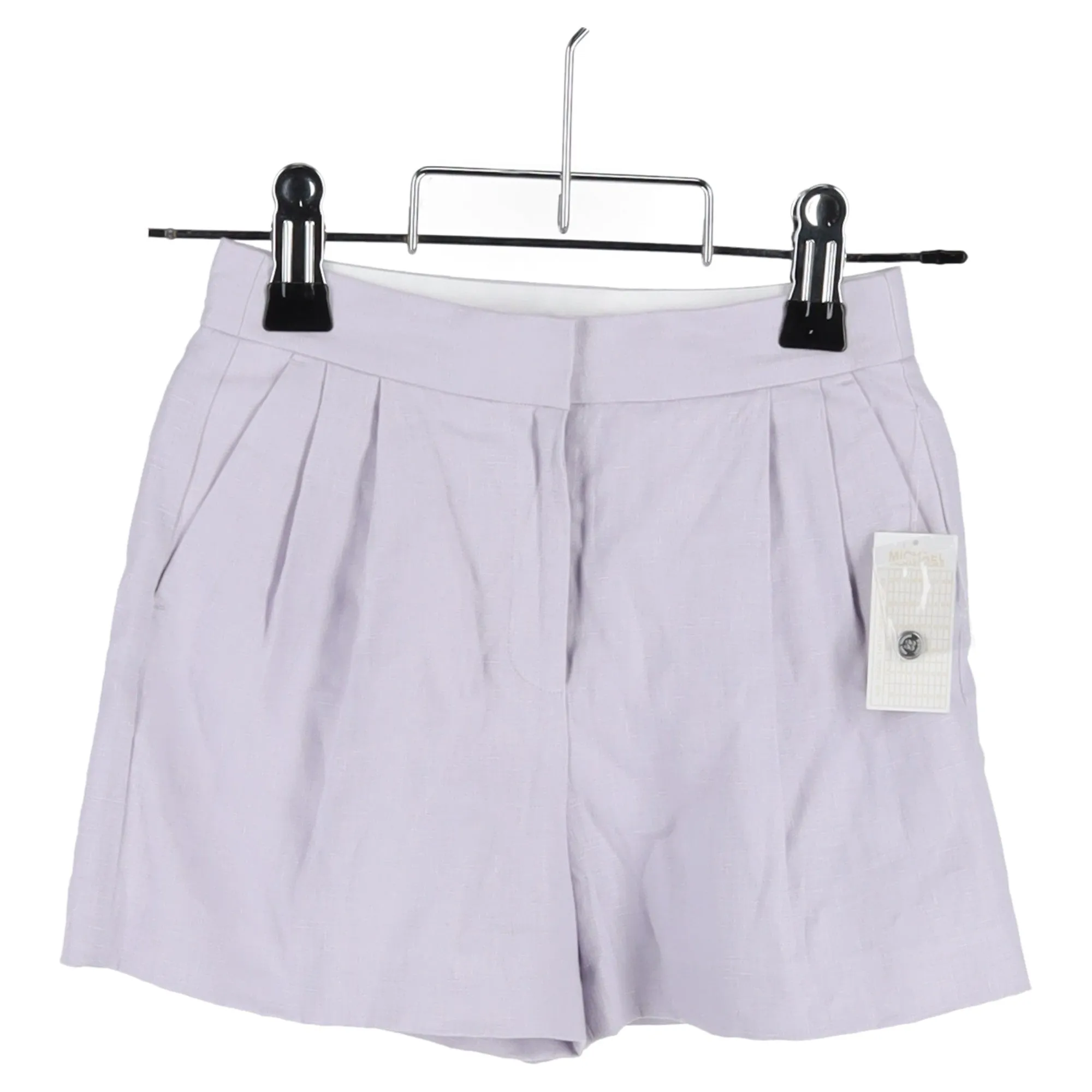 Michael Kors Pleated Shorts in Purple Linen