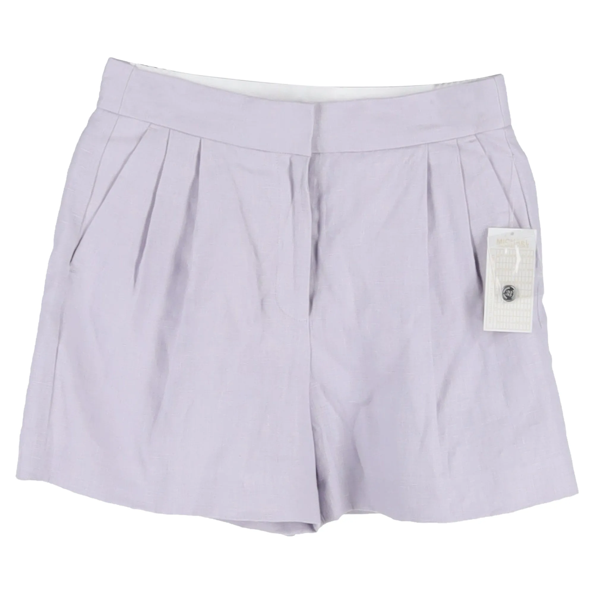 Michael Kors Pleated Shorts in Purple Linen