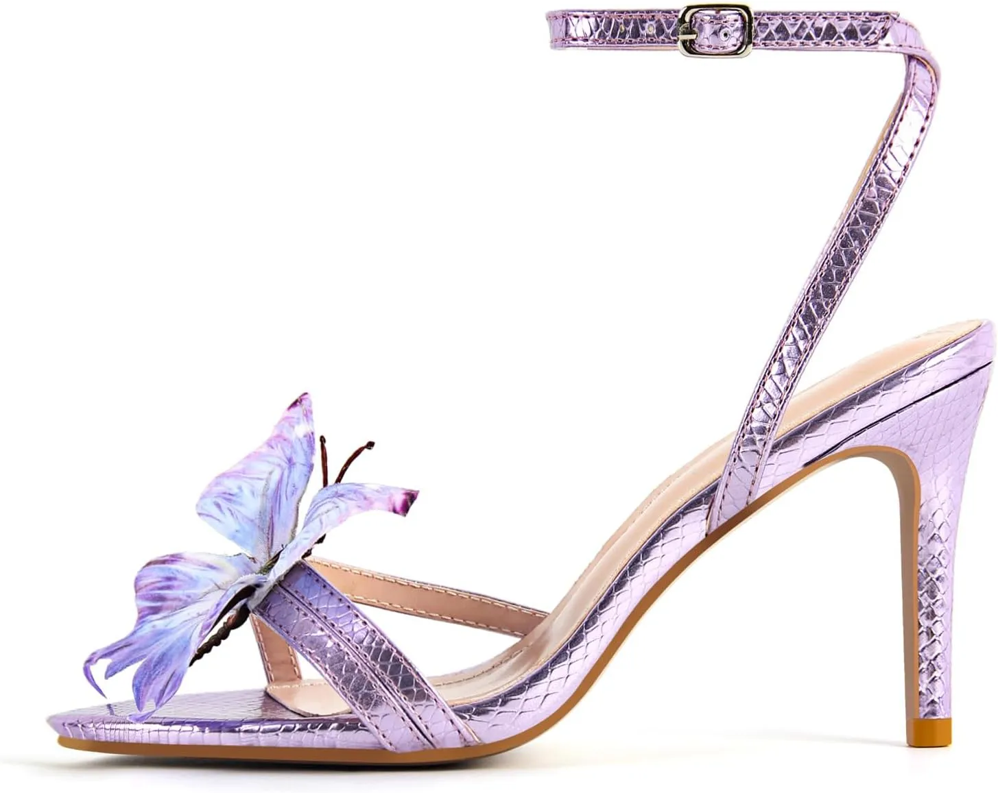 MissHeel Butterfly Heels for Women Ankle Strap High Heels Pointed Toe