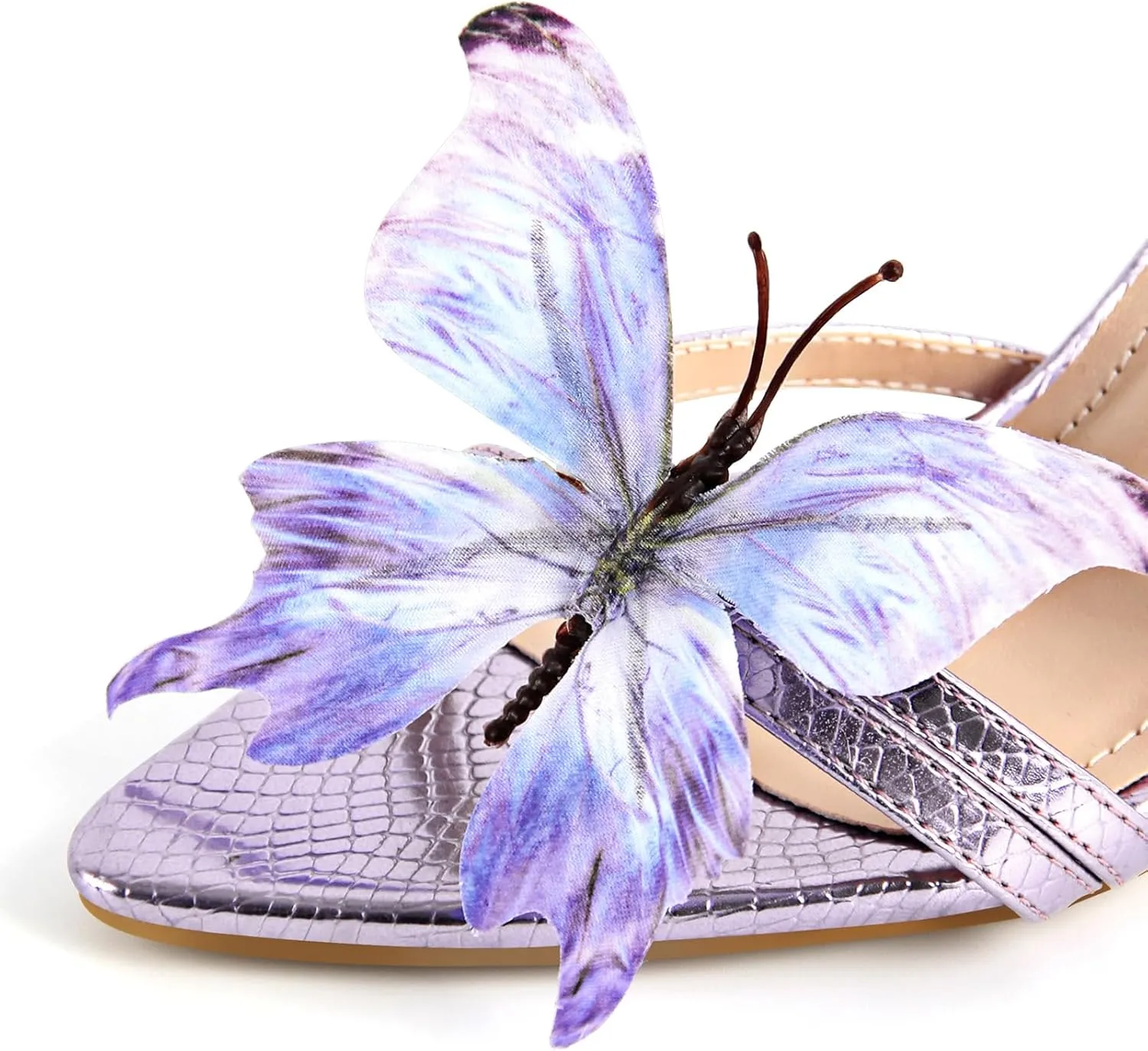 MissHeel Butterfly Heels for Women Ankle Strap High Heels Pointed Toe