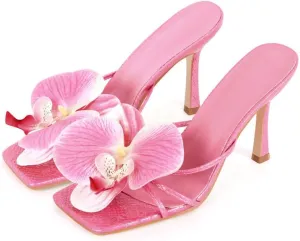 MissHeel Orchid Heels for Women Slip On Thong Heels