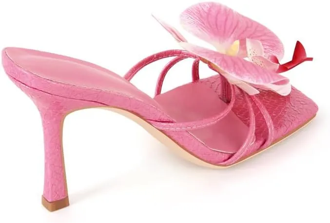 MissHeel Orchid Heels for Women Slip On Thong Heels