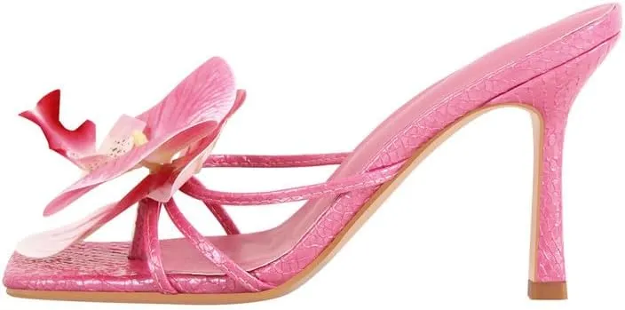 MissHeel Orchid Heels for Women Slip On Thong Heels