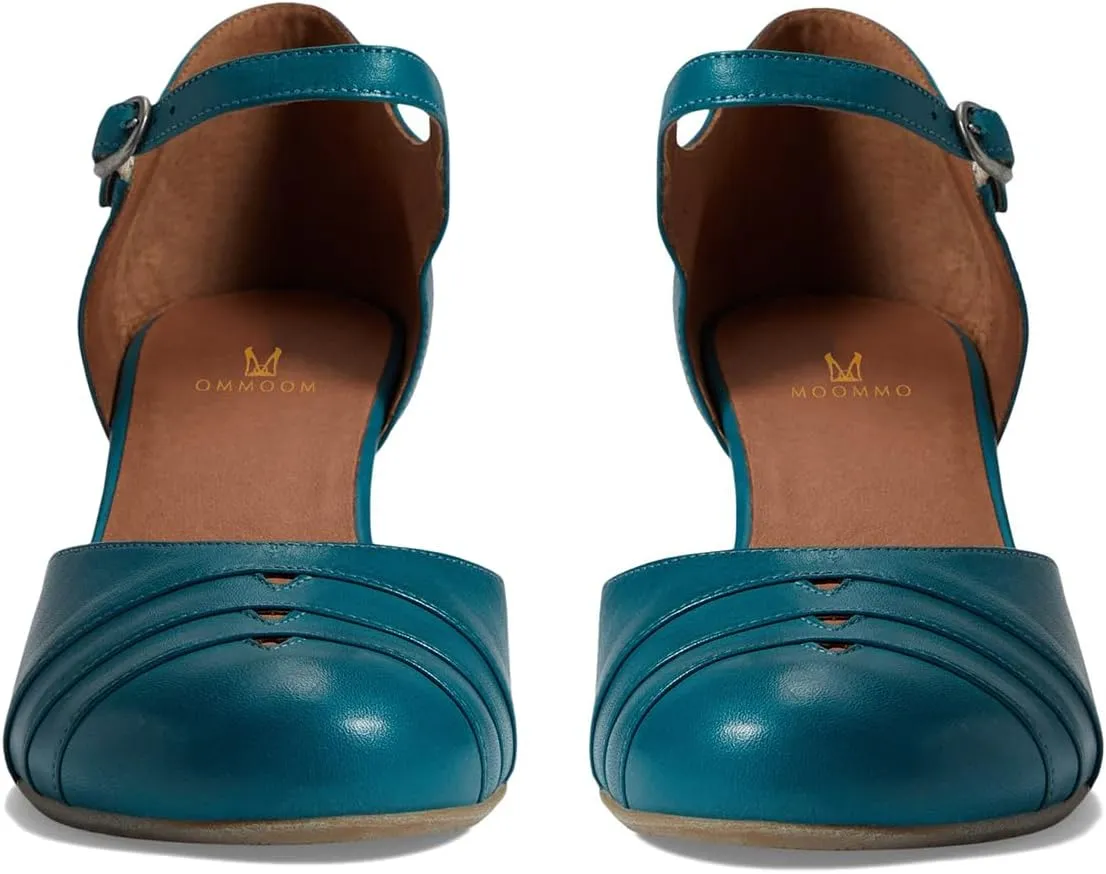 MOOMMO Women Vintage Low Chunky Heel Mary Jane Shoes Pumps Round Closed Toe Cut-out Dress Sandals Ankle Strap 2" Block Heels Mary Janes Dress Shoes Rainbow Patchwork Buckle Office Party Fall 4-11 M US