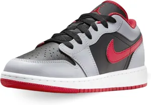 NIKE Big Kid's Air Jordan 1 Low GS Black/Fire Red-Cement Grey (553560 060) Gradeschool - Size 4.5y