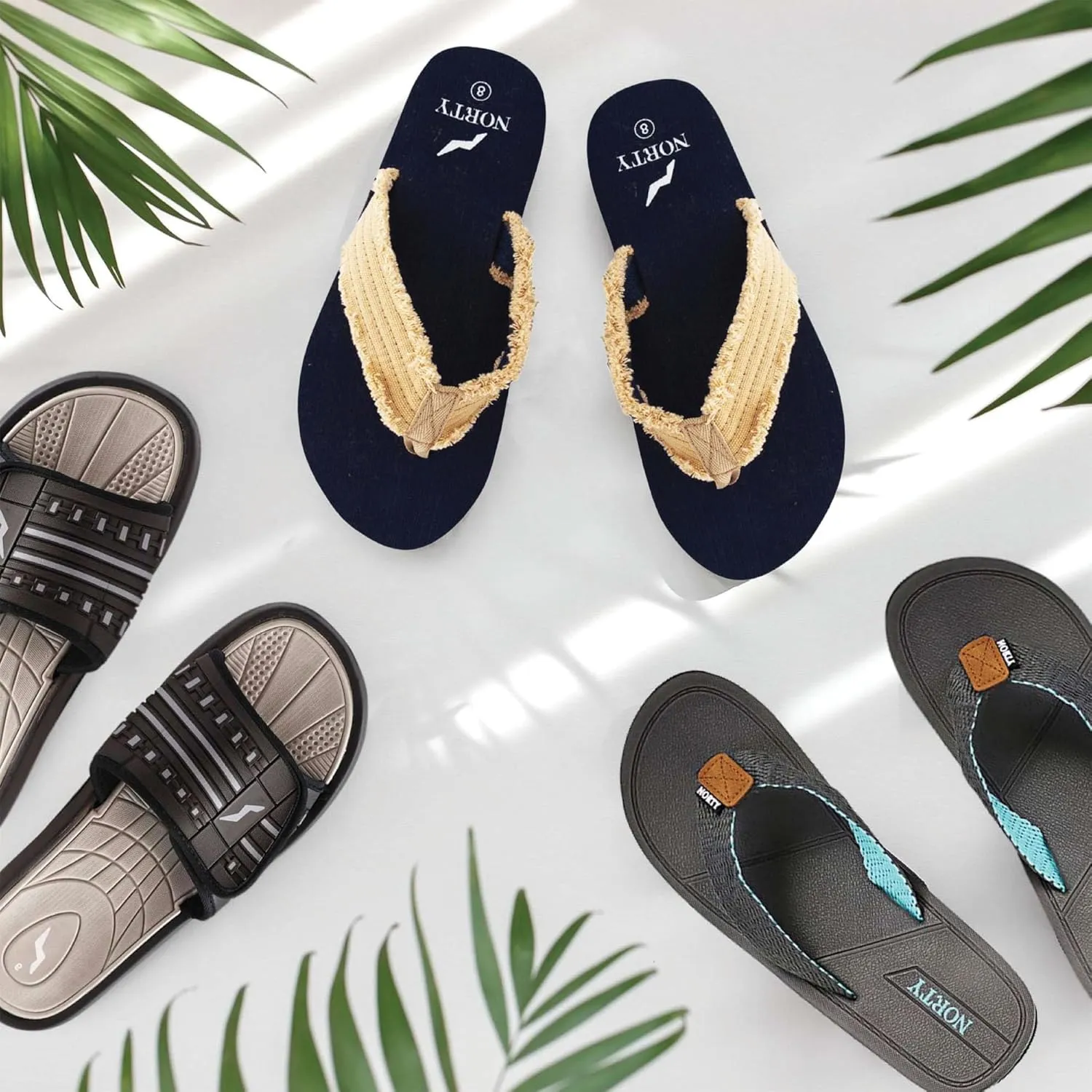 NORTY Big Boy's Slide Sandals and Thongs for Beach and Boats - Kids Flip Flops