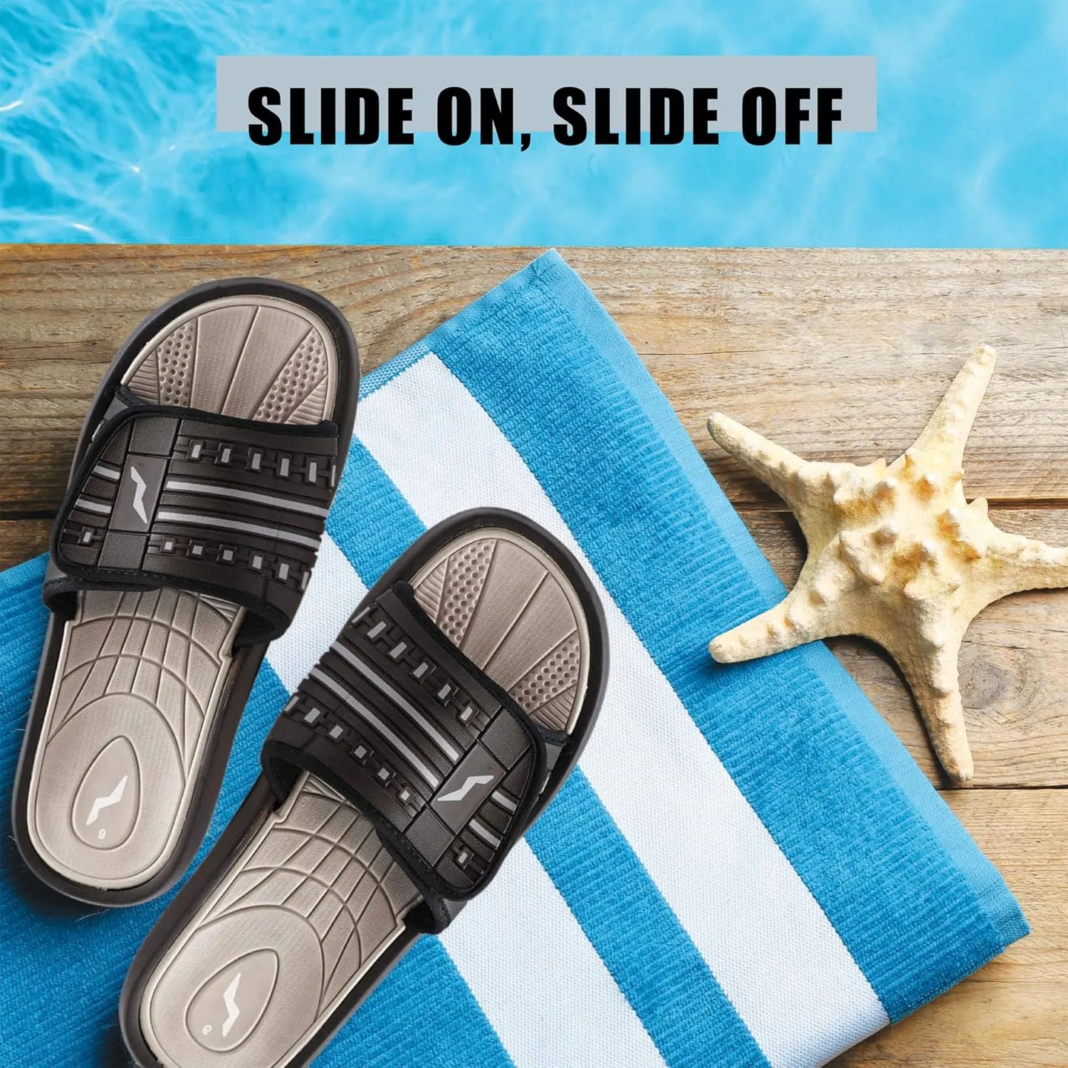 NORTY Big Boy's Slide Sandals and Thongs for Beach and Boats - Kids Flip Flops