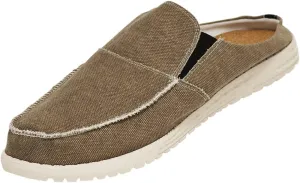 NORTY Mens Canvas Slip On Clog Slipper Shoe for Indoor Outdoor with Durable Sole