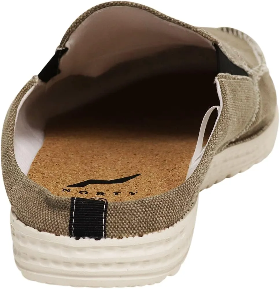 NORTY Mens Canvas Slip On Clog Slipper Shoe for Indoor Outdoor with Durable Sole