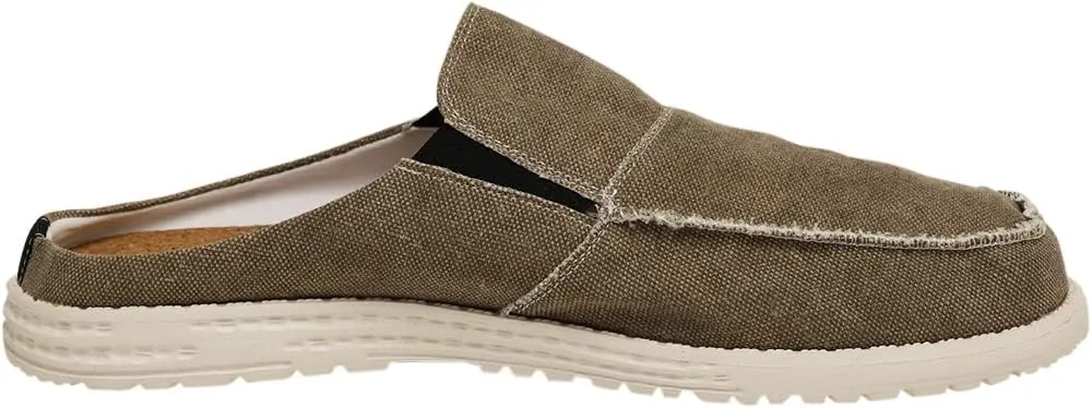 NORTY Mens Canvas Slip On Clog Slipper Shoe for Indoor Outdoor with Durable Sole