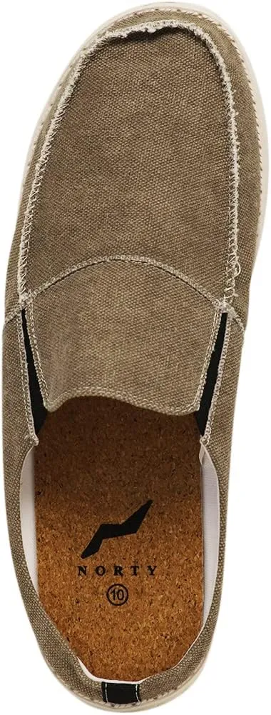 NORTY Mens Canvas Slip On Clog Slipper Shoe for Indoor Outdoor with Durable Sole