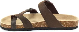 Outwoods Women's Bork-30 Vegan Leather Slide On Toe Loop Sandals