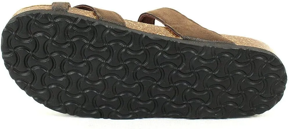 Outwoods Women's Bork-30 Vegan Leather Slide On Toe Loop Sandals