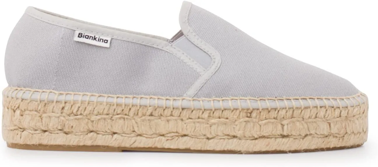 Palma Sustainable Platform Slip on Espadrilles for Women - Classic Style Breathable Eco Canvas Upper, Comfy Insole with Jute Midsole, Handmade Shoes, Made in Spain