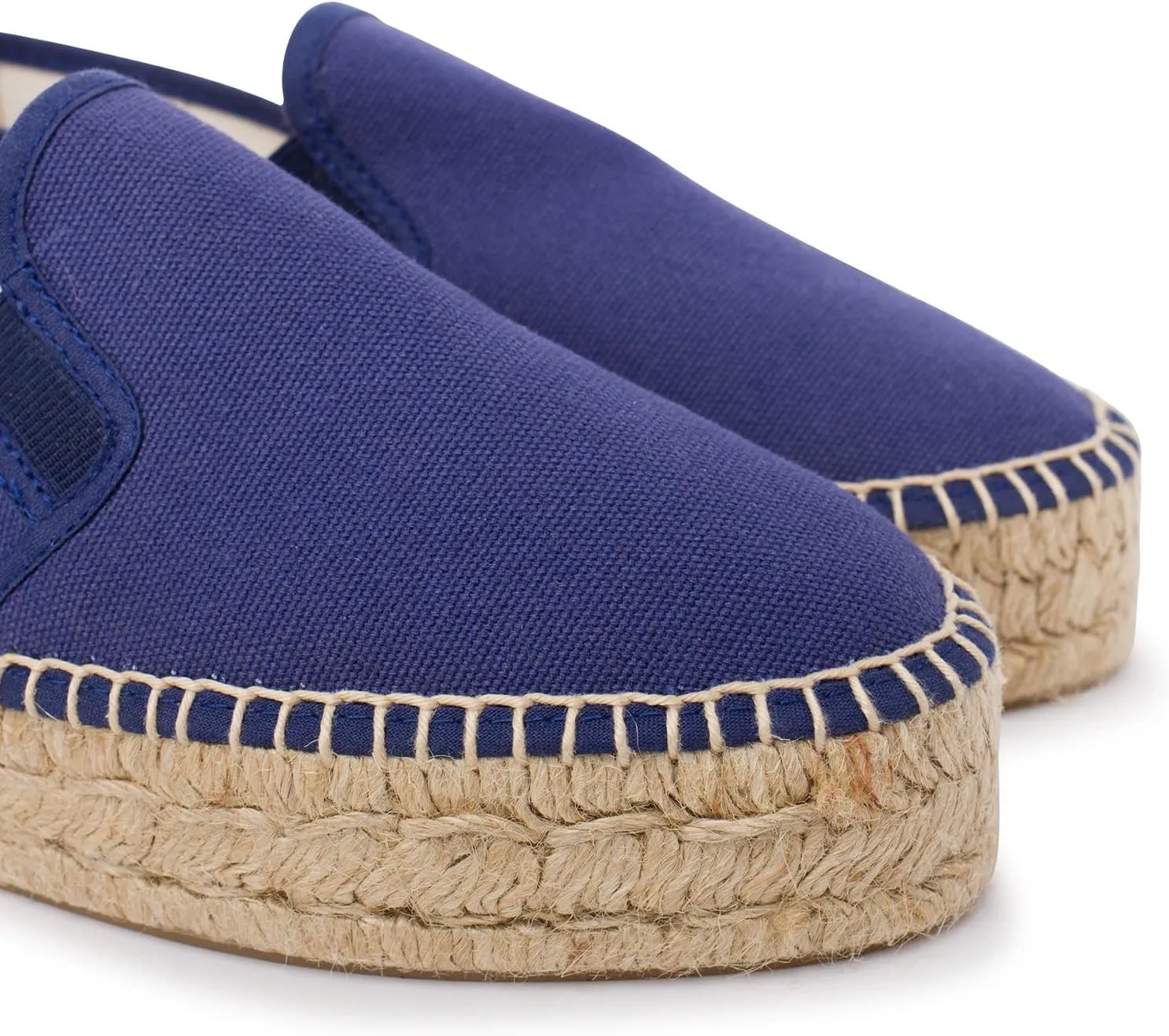 Palma Sustainable Platform Slip on Espadrilles for Women - Classic Style Breathable Eco Canvas Upper, Comfy Insole with Jute Midsole, Handmade Shoes, Made in Spain