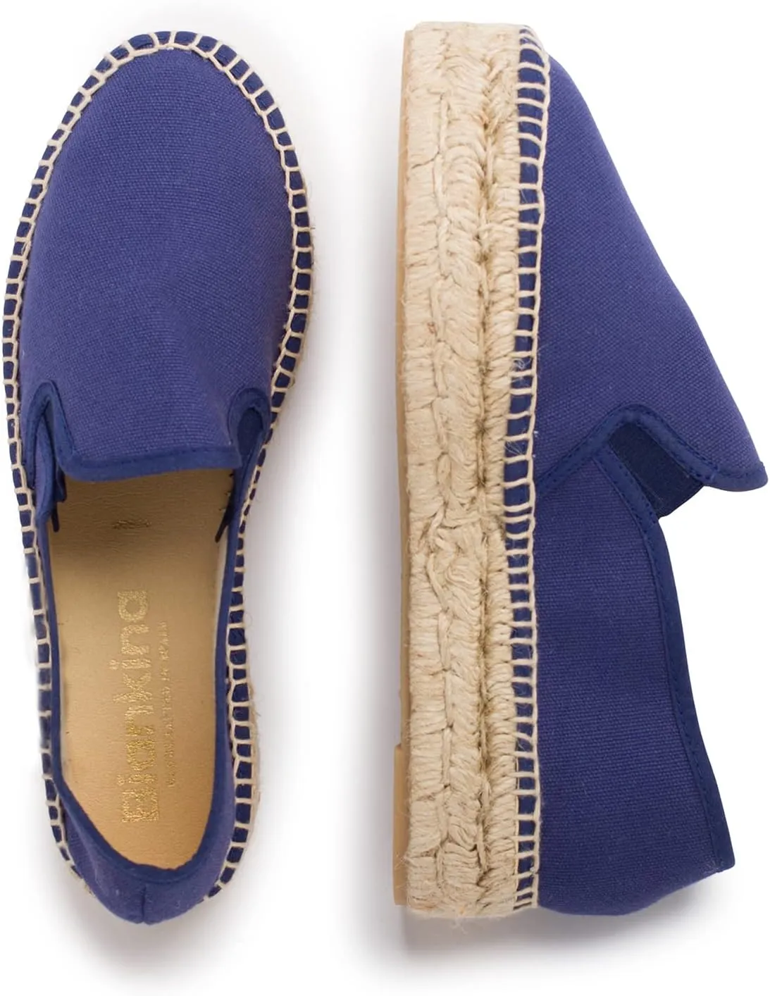 Palma Sustainable Platform Slip on Espadrilles for Women - Classic Style Breathable Eco Canvas Upper, Comfy Insole with Jute Midsole, Handmade Shoes, Made in Spain