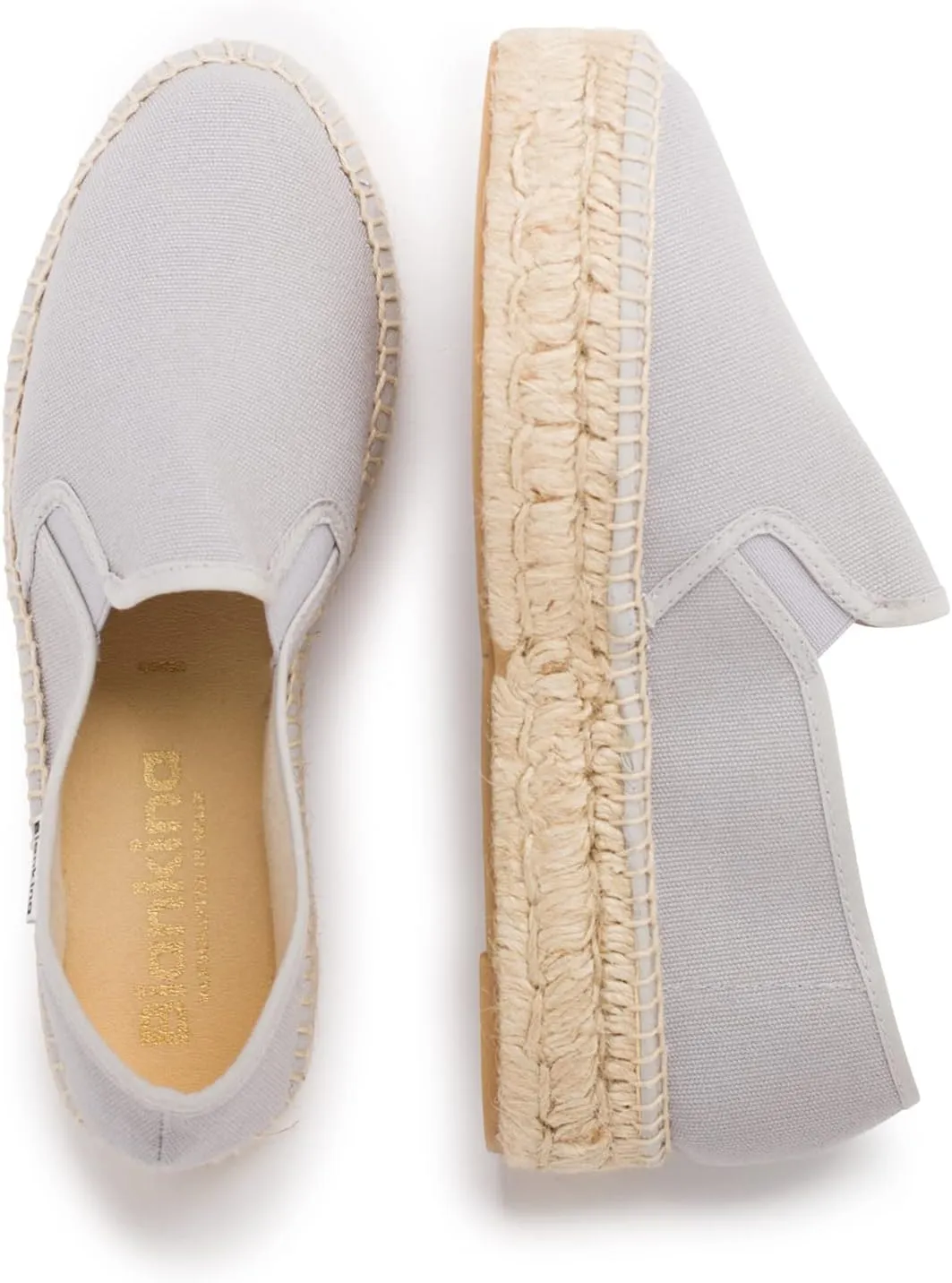 Palma Sustainable Platform Slip on Espadrilles for Women - Classic Style Breathable Eco Canvas Upper, Comfy Insole with Jute Midsole, Handmade Shoes, Made in Spain