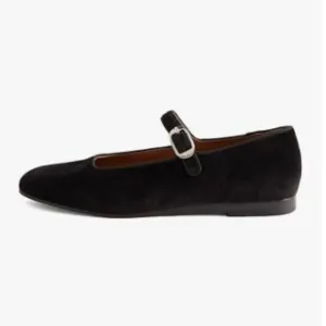 Pazzion Black Cute Round Toe Mary Janes Comfortable Strap Buckled Ballet Flats