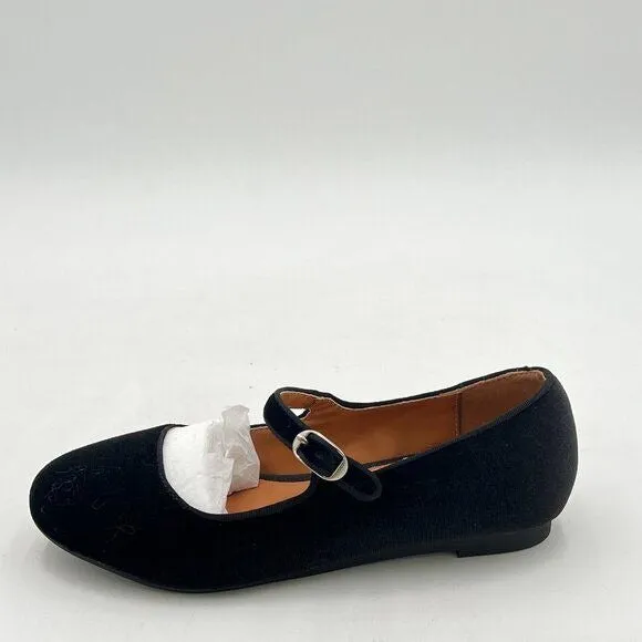 Pazzion Black Cute Round Toe Mary Janes Comfortable Strap Buckled Ballet Flats