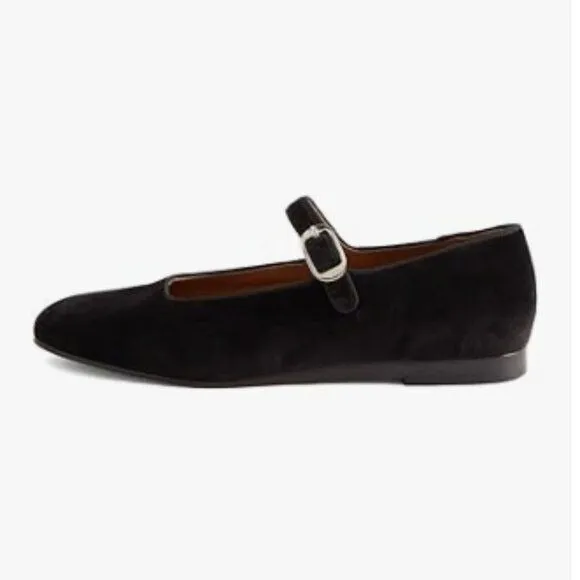 Pazzion Black Cute Round Toe Mary Janes Comfortable Strap Buckled Ballet Flats